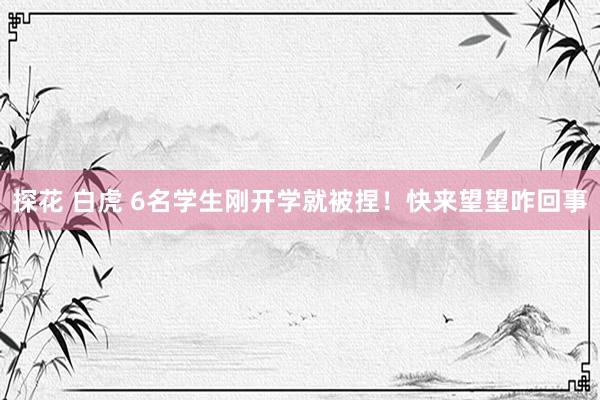 探花 白虎 6名学生刚开学就被捏！快来望望咋回事